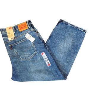 NEW Levi's 559 Relaxed Fit Straight Leg Whiskered Front 5 Pocket Jeans 44x29